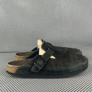 Birkenstock Boston Sandals Adult 40 L9 M7 Black Leather Slide Clog Casual